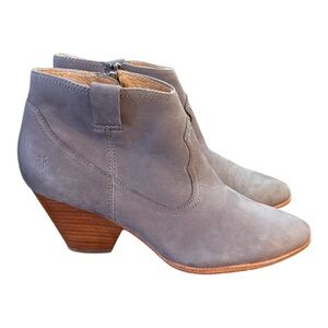 Frye Reina Rory Western Ankle Booties in Jean Gray Women’s Size 9.5